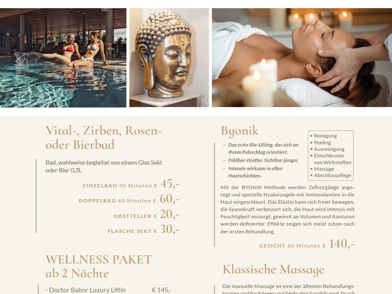 Infos zu Wellness-Specials im Winter