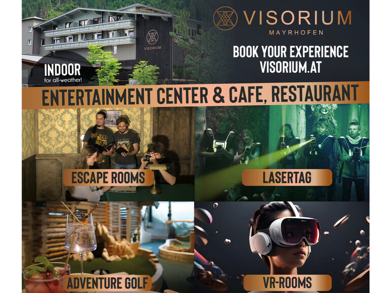 Visorium - Logo und Aufzählung des Spiele-Angebots