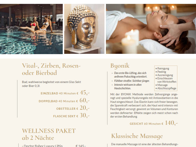 Aktionsflyer für Wellnessangebote